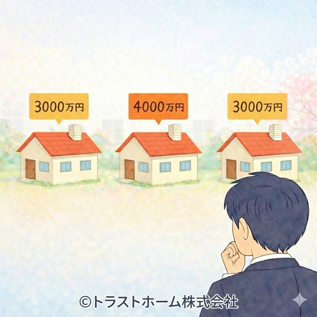 札幌で競合物件と価格を比較しているイメージ