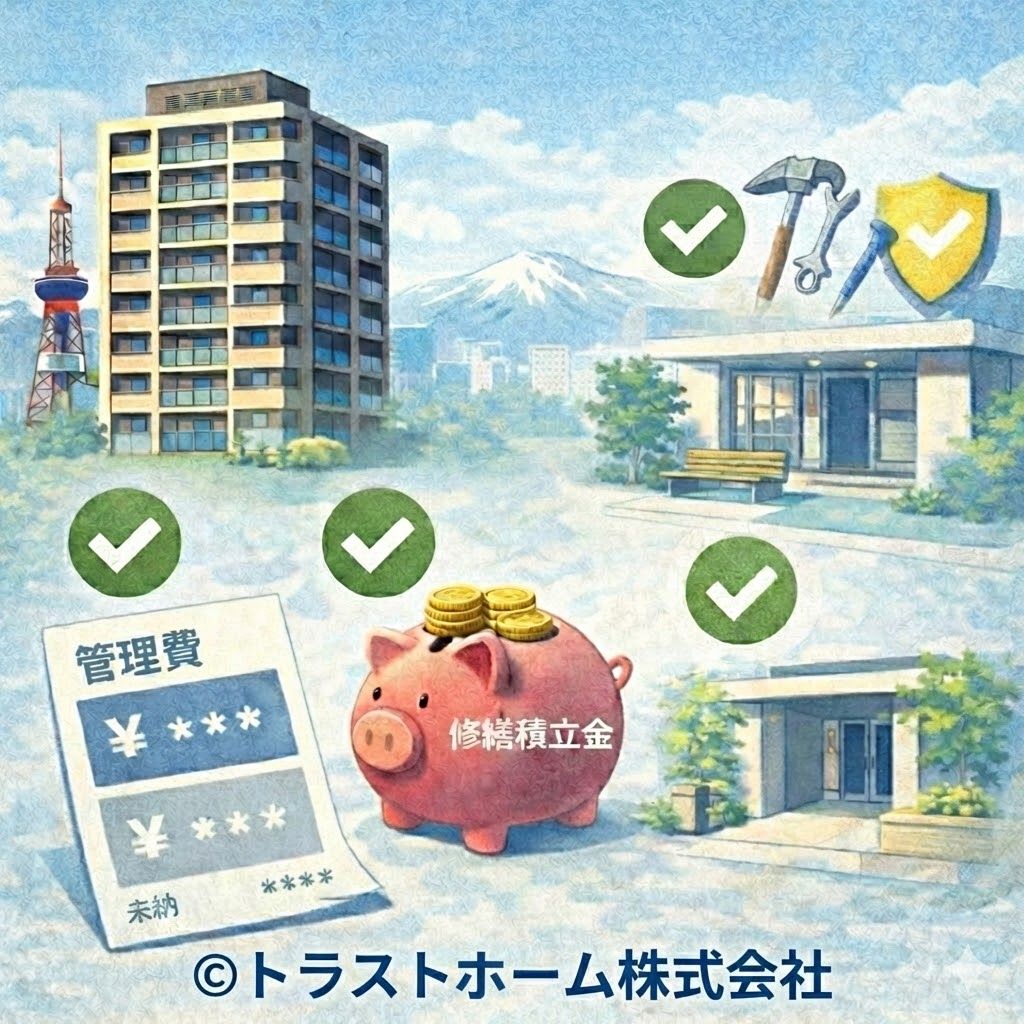 管理費や修繕積立金の金額だけでなく管理内容が評価されることを表したイメージ