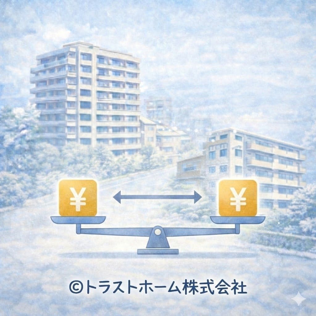 管理組合の状態が査定価格に与える影響を穏やかに示したイメージ