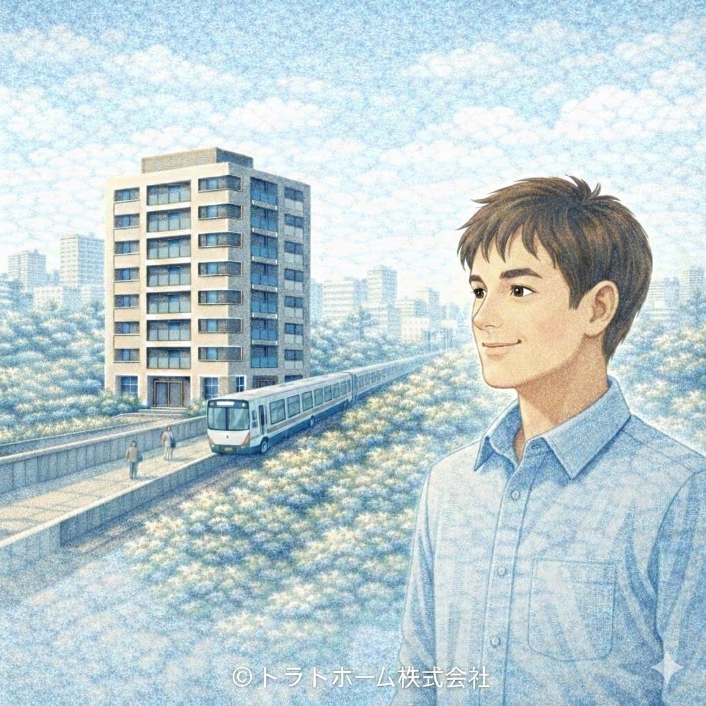駅近など条件が良く駐車場がなくても評価されやすい中古マンションのイメージ