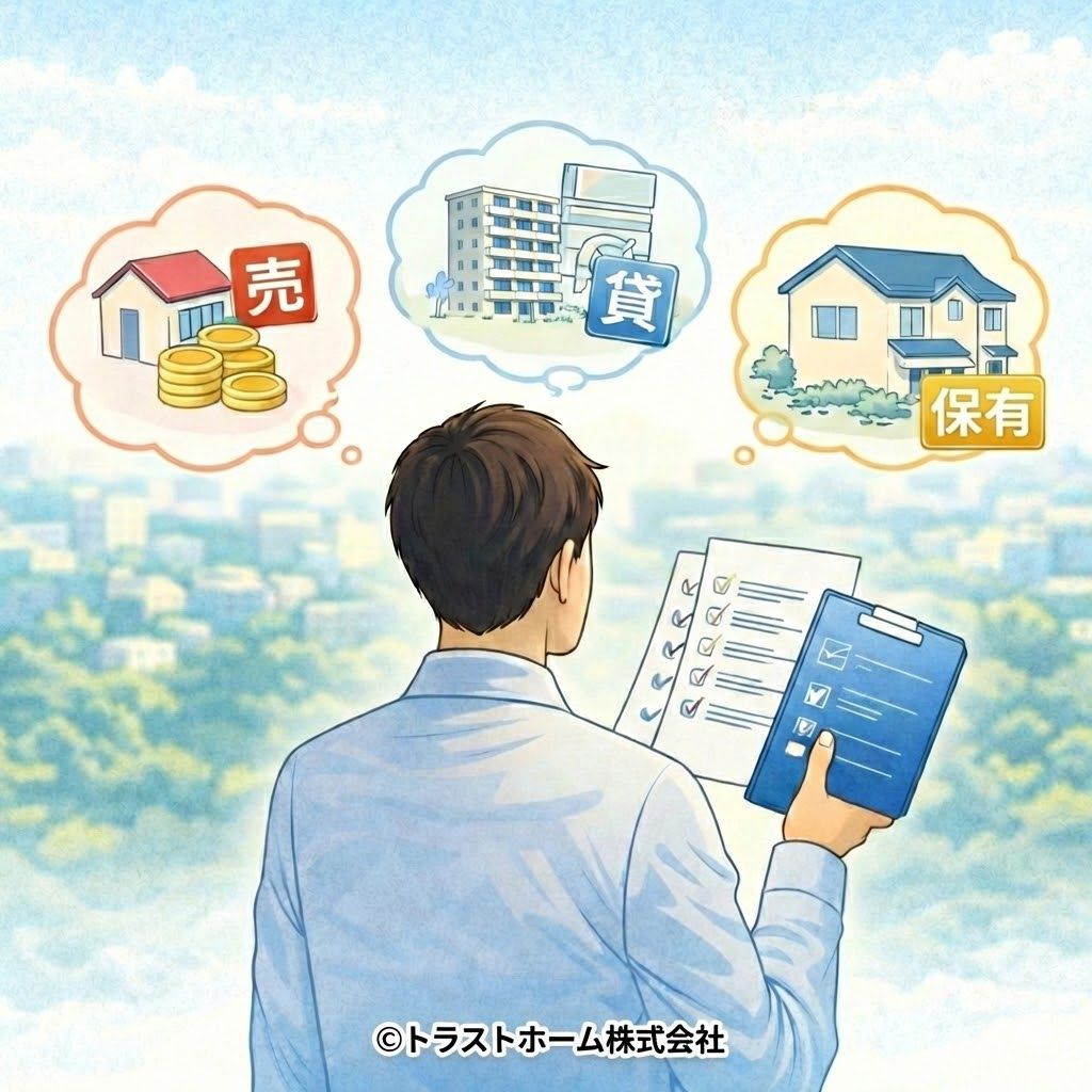 売却か賃貸かを判断するために条件を整理している様子のイメージ