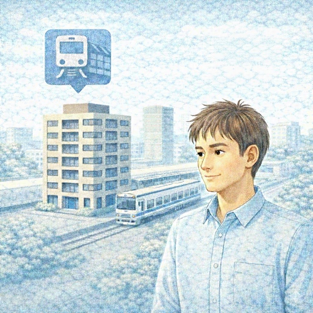 駅近など賃貸需要が安定しており投資用として評価されやすい中古マンションのイメージ