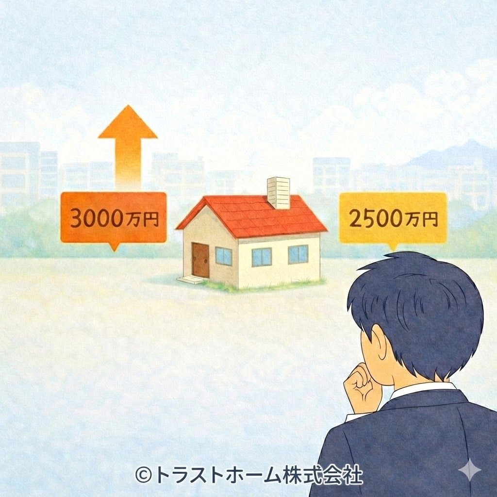 札幌で高い査定額と適正価格を比較して悩む売主のイメージ