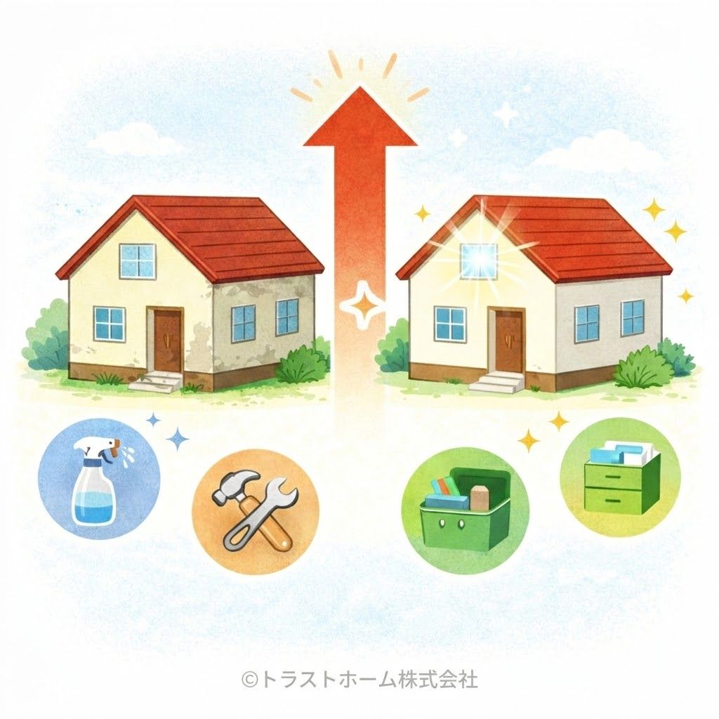 不動産の査定額を上げる改善ポイントのビフォーアフター図