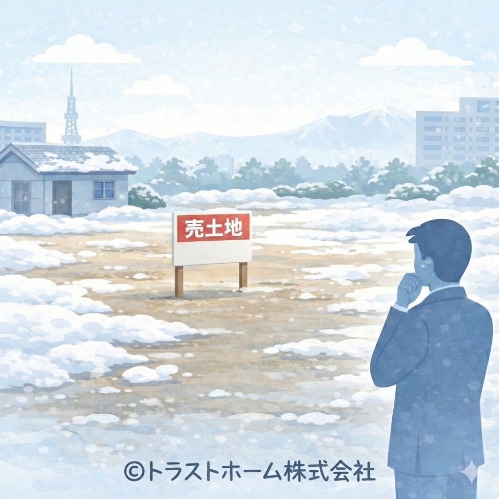 冬季に土地売却を検討する際の注意点イラスト