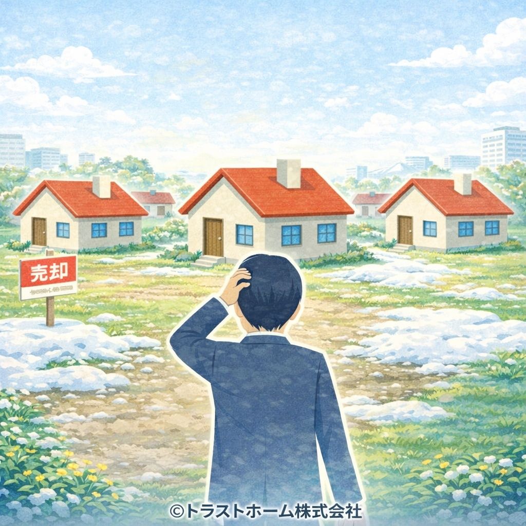 3月の札幌で売れ残る戸建て住宅のイメージ