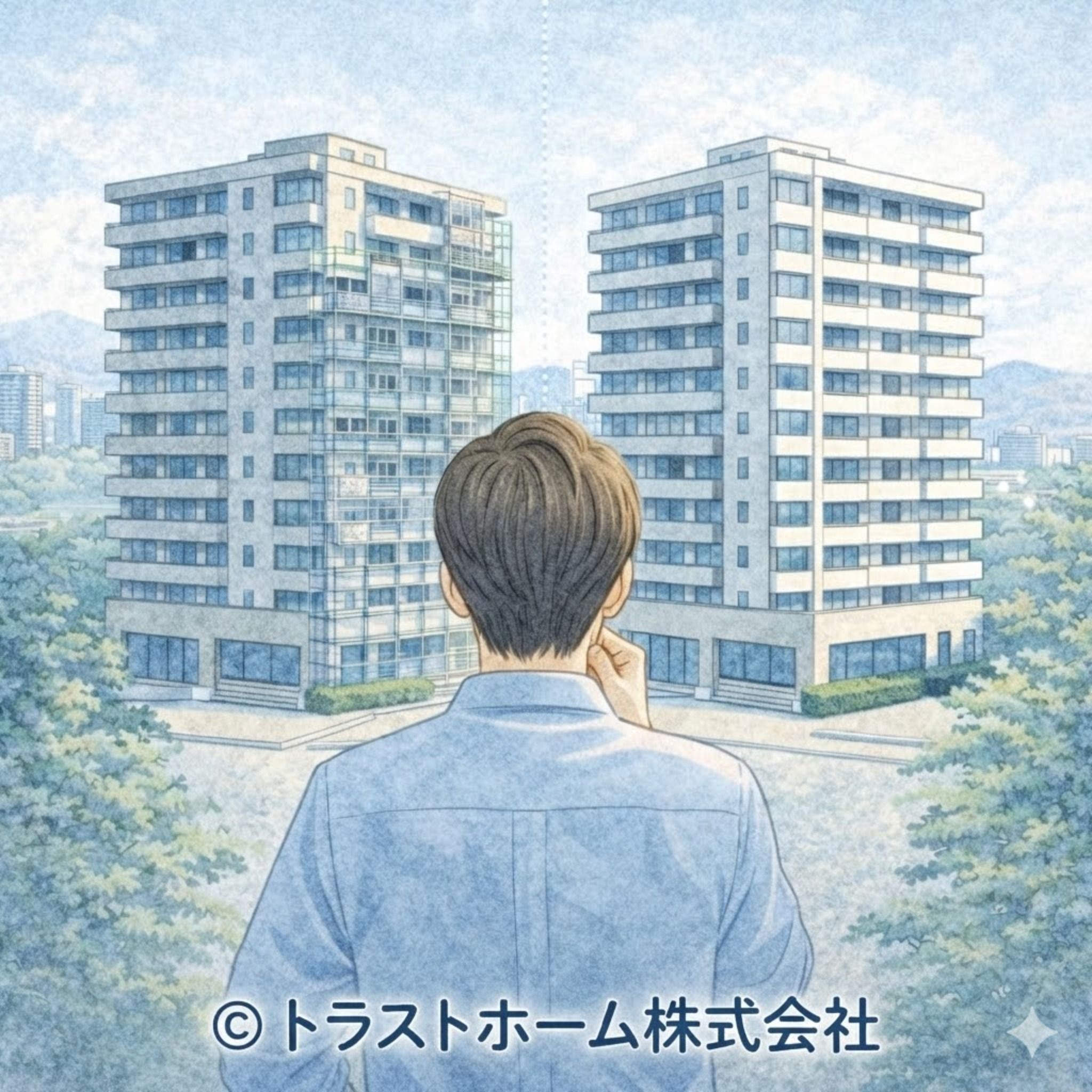 札幌の中古マンションで大規模修繕の直前と直後のどちらで売却するか迷っている様子のイメージ