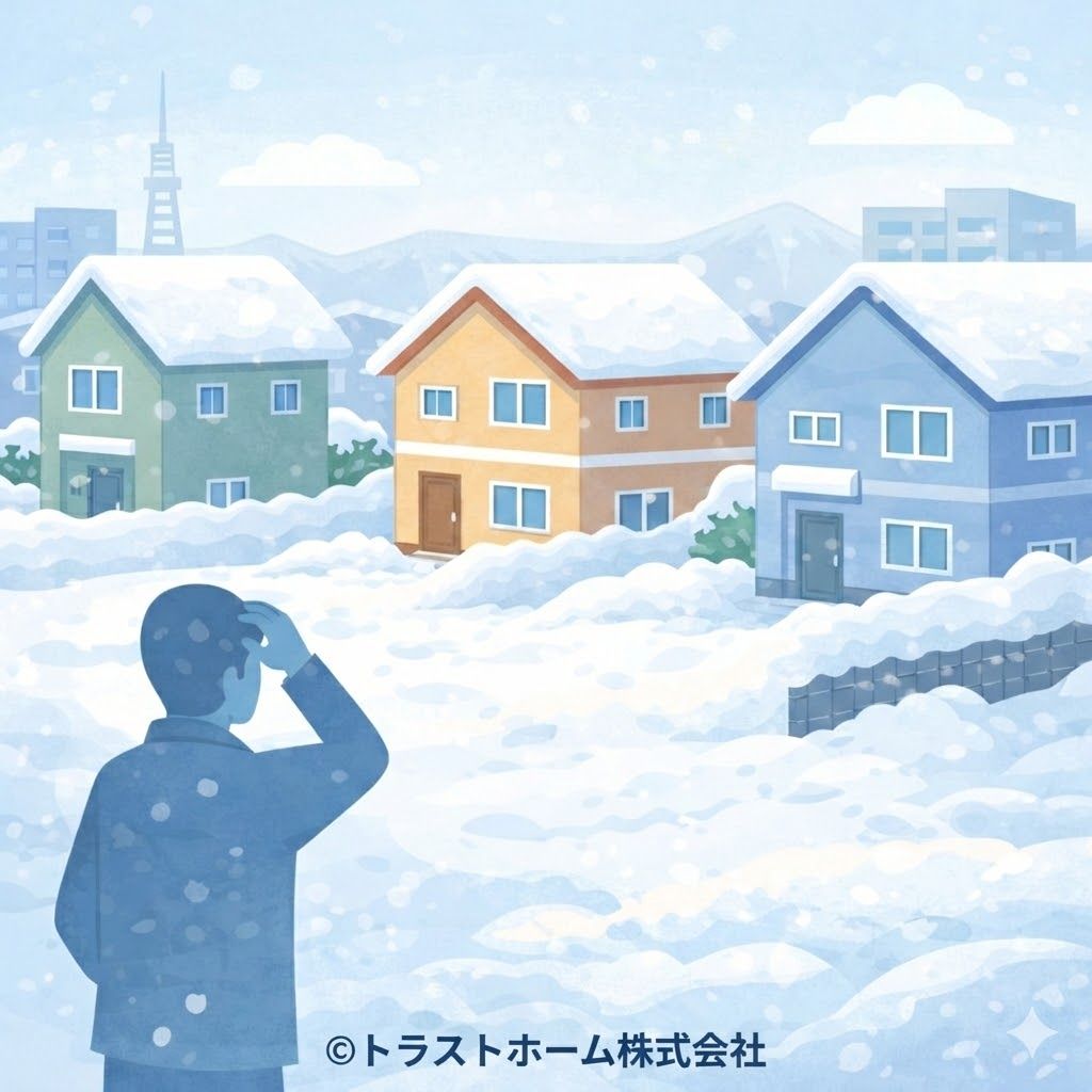 積雪で土地や戸建ての確認が難しい札幌の様子