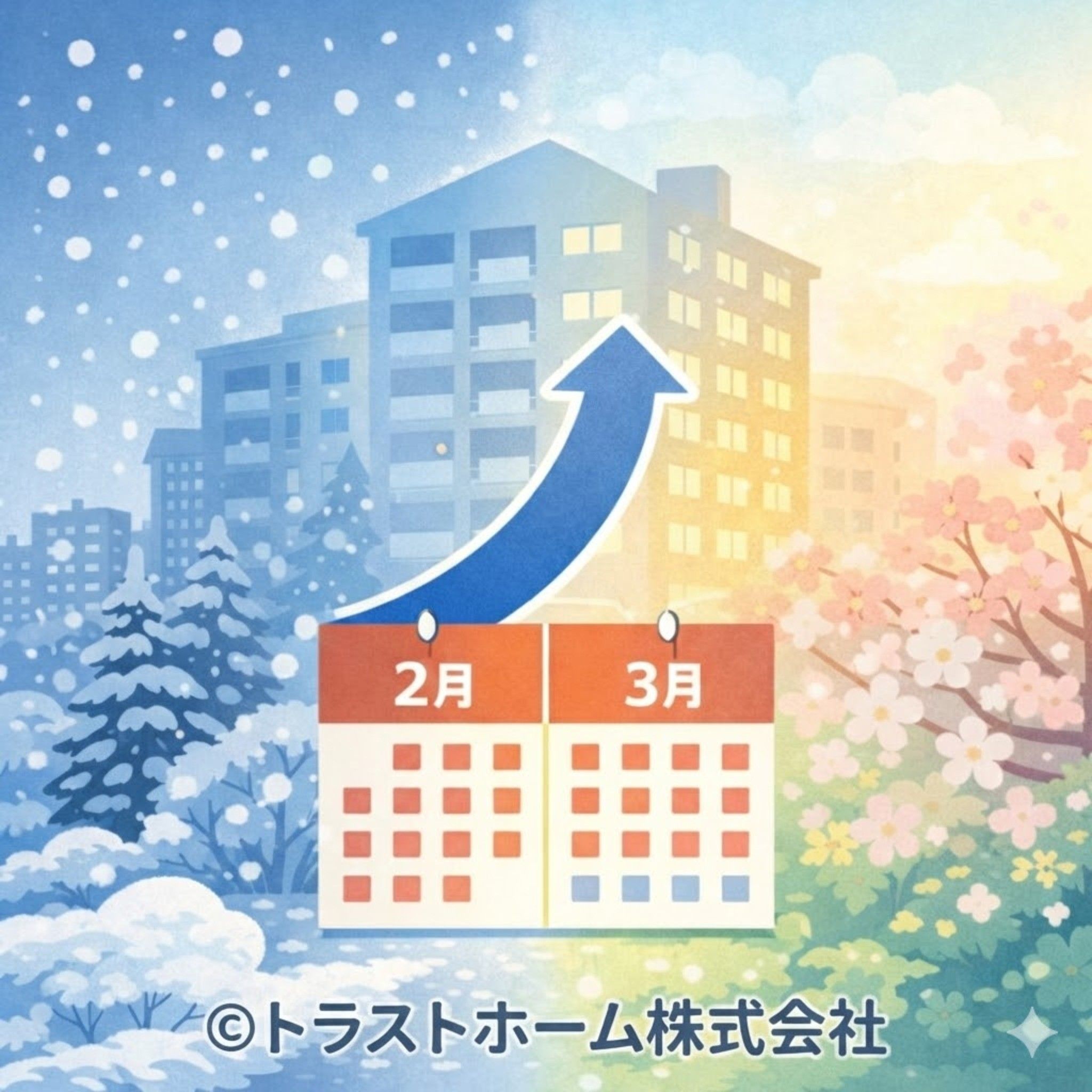 札幌の冬から春にかけて動く中古マンション需要のイメージ