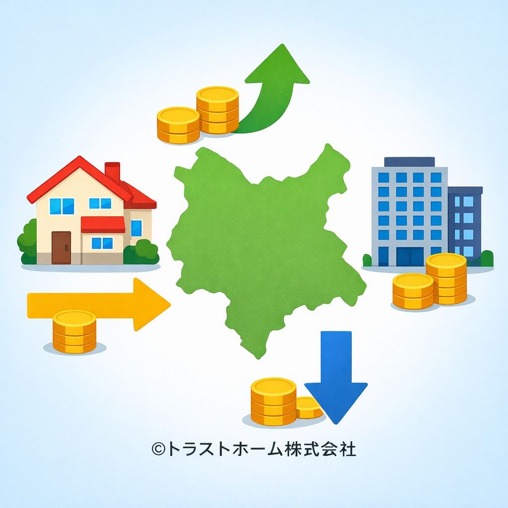 札幌不動産の相場イメージ図（戸建・マンションと価格の動き）