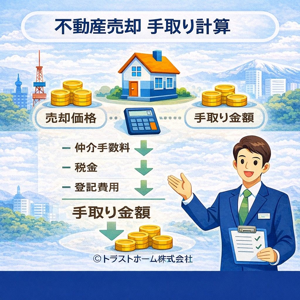 不動産売却の手取り金額計算イメージ