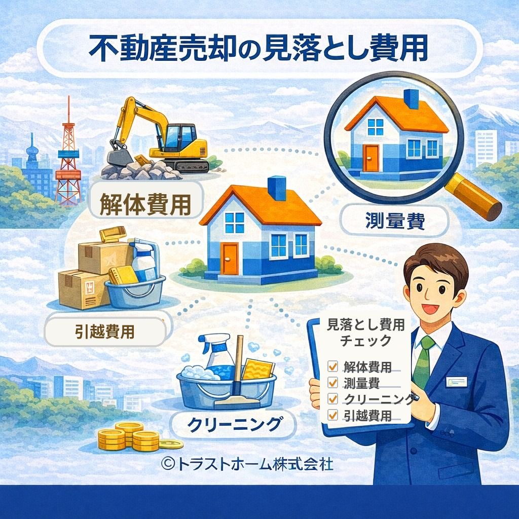 札幌の不動産売却で見落としやすい費用を確認するイメージ
