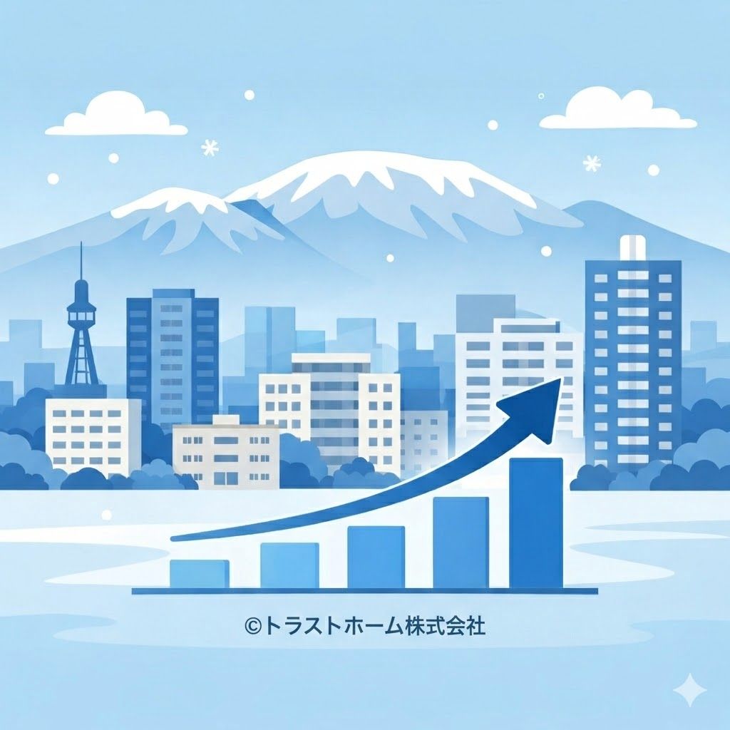 札幌の中古マンション相場をイメージしたイラスト